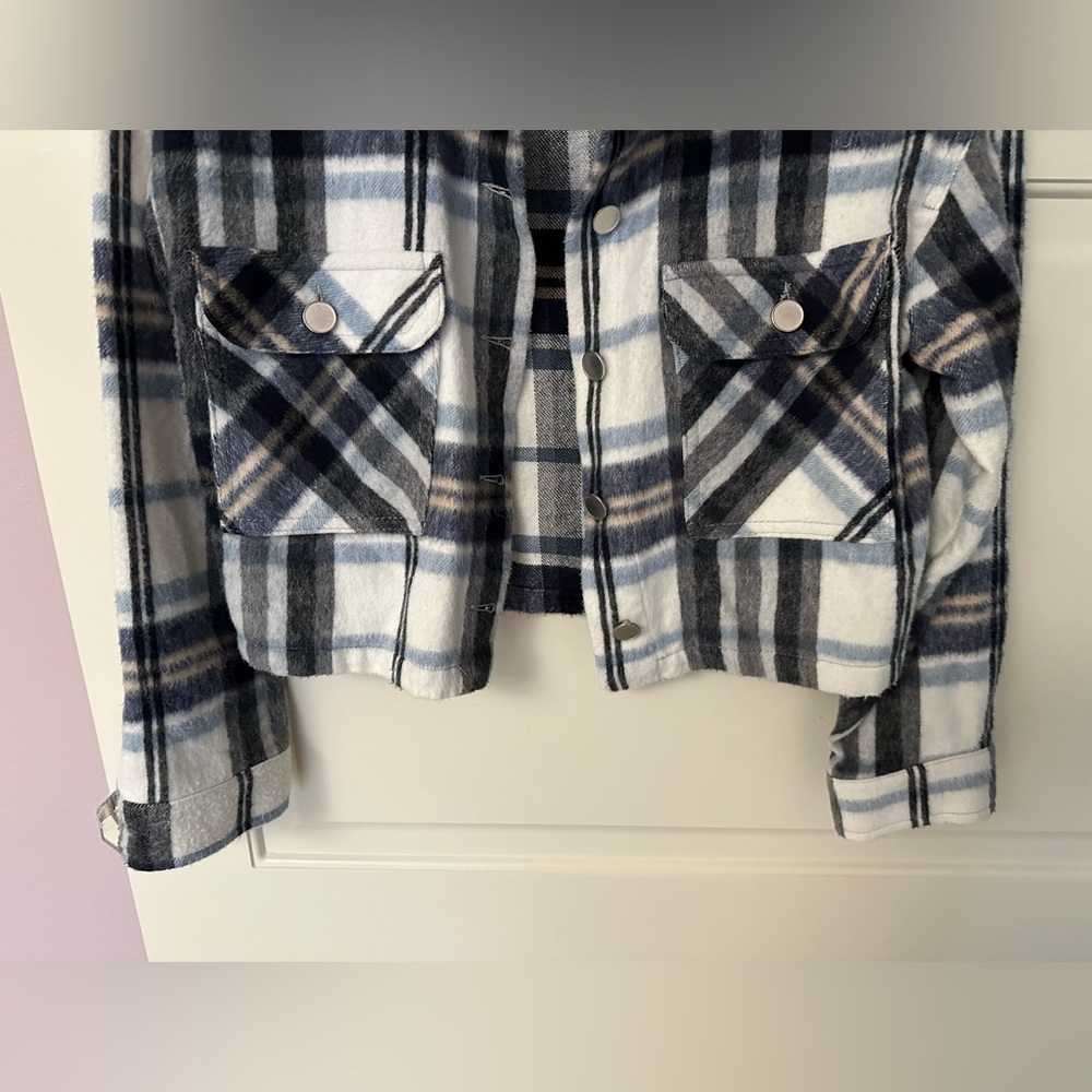 Zara Cropped Plaid Jacket NWOT - Picture 4 of 5